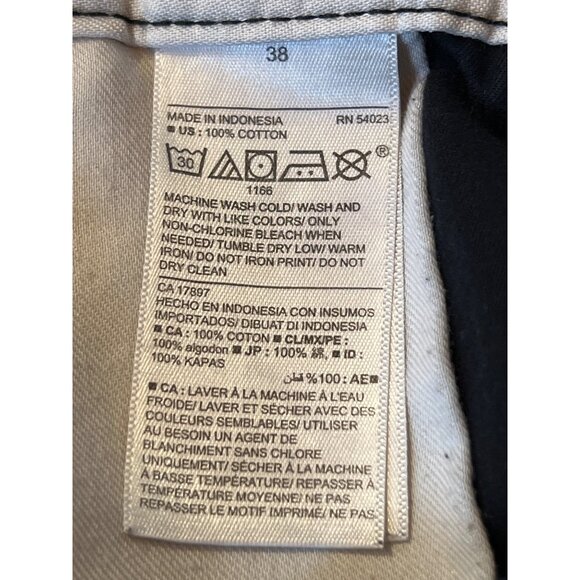 Black Mens Casual Chino Shorts With Pockets & Button Closure - Picture 9 of 9